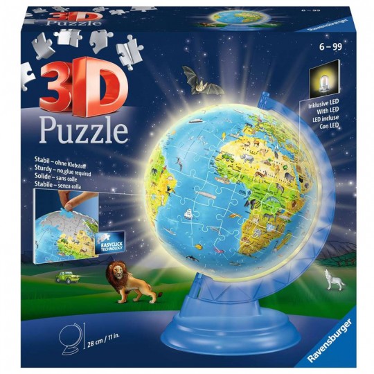 Puzzle 3D Globe terrestre illuminé et éducatif 180 pcs - Ravensburger Ravensburger - 2