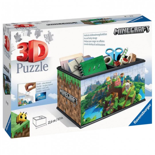 Puzzle 3D Boite de rangement Minecraft 216 pcs - Ravensburger - BCD