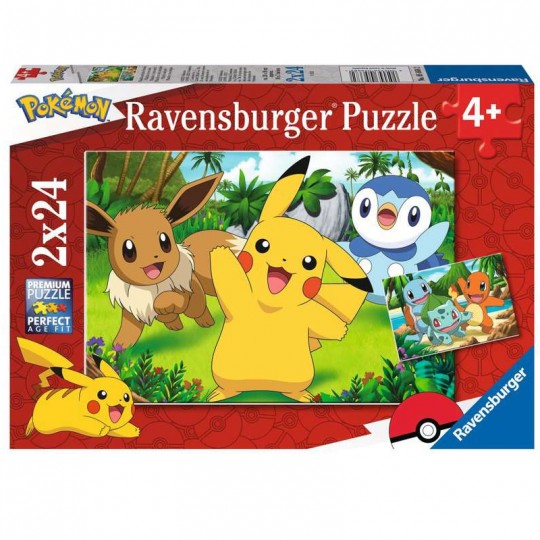Puzzle 2 x 24 pcs Pikachu et ses amis - Ravensburger - BCD