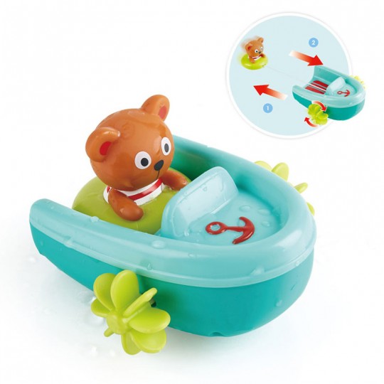 Jouet de bain Teddy et son bateau - Hape Hape - 1