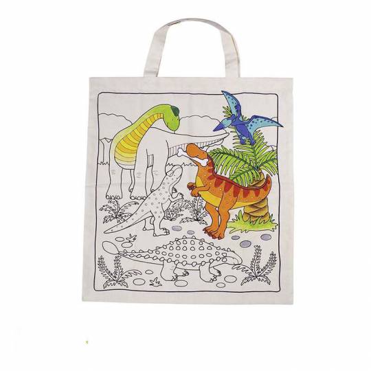 Sac en Coton dinosaure à colorier Goki - 1