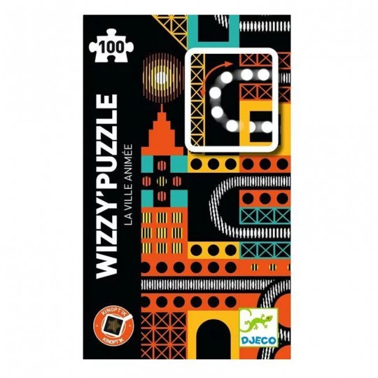 Wizzy Puzzle La ville animée 100 pièces - Djeco Djeco - 1