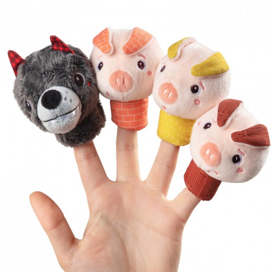 4 Marionnettes à doigts 3 petits cochons - Lilliputiens Lilliputiens - 4