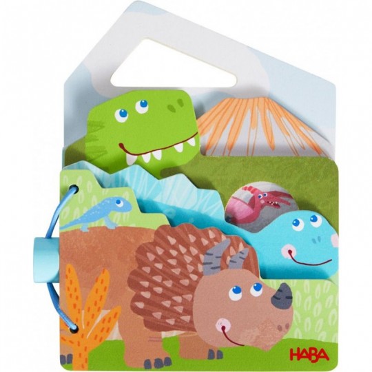 Livre en bois pour bébé Dinos Haba - 1