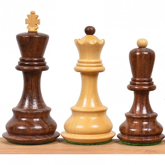 Pièces échecs Russians "zagreb" buis/acacia n°3 - Cases 40mm Loisirs Nouveaux - 4