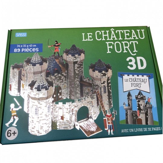 Le Château Fort 3D - Puzzle 3D et livre Sassi - 1