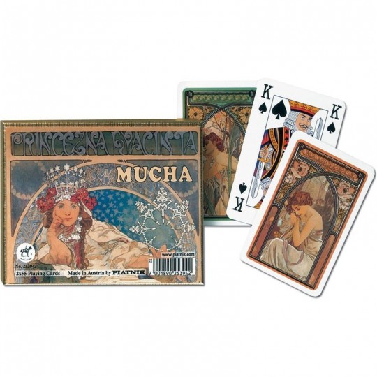 2 Jeux de 55 cartes Mucha Piatnik - 1
