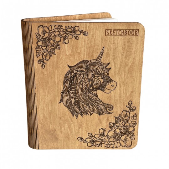 Carnet en bois Sketchbook Licorne Creatif'Note - Creatif Wood Creatif Wood - 1