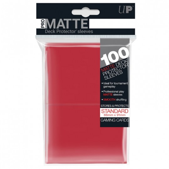 100 protèges-cartes ProMat Standard Rouge - 66 x 91 mm Ultra.PRO - 1