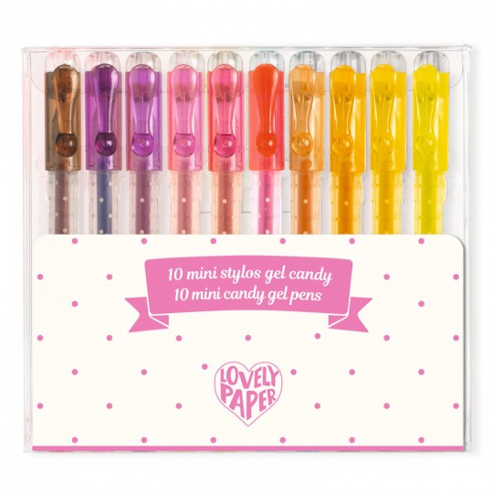 10 Mini Stylos Gel Candy Lovely Paper - Djeco Djeco - 1