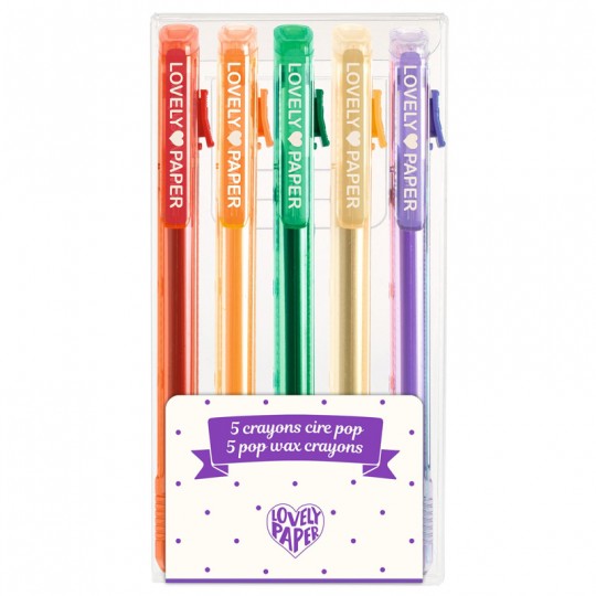 5 Crayons Cire Pop Lovely Paper - Djeco Djeco - 1