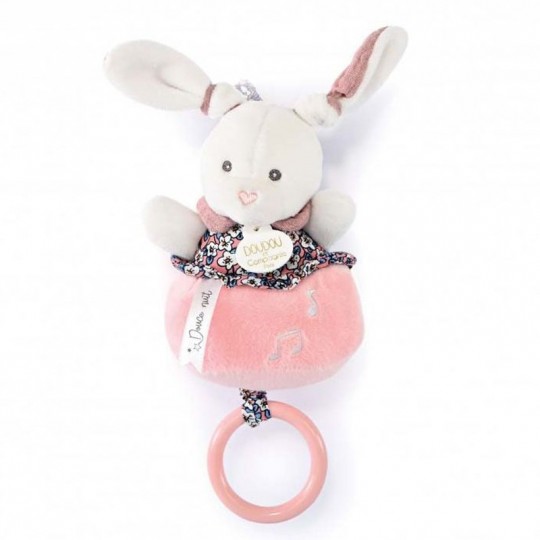 BOH'AIME Peluche musicale LAPIN ROSE - Doudou et Compagnie Doudou et compagnie - 1