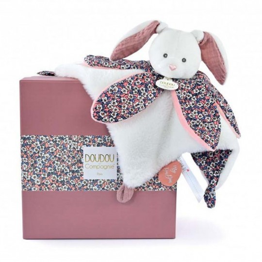 BOH'AIME - Doudou LAPIN blanc avec pétales - Doudou et Compagnie Doudou et compagnie - 1