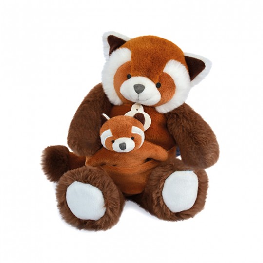 UNICEF Peluche Panda roux avec bébé 25 cm - Doudou et Compagnie Doudou et compagnie - 1