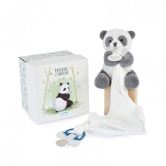 UNICEF Doudou attache sucette peluche Panda 12 cm - Doudou et Compagnie Doudou et compagnie - 2