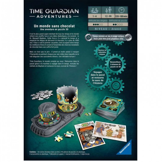 Puzzle 3D - Time Guardian Adventures - Un monde sans chocolat Ravensburger - 3