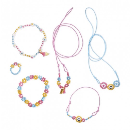 6 Bijoux fleurs en perles à créer : Les ateliers bijoux - Janod Janod - 1