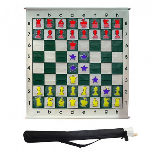 Jeu d'échecs mural XXl 100x100 cm Euro Schach international - 1