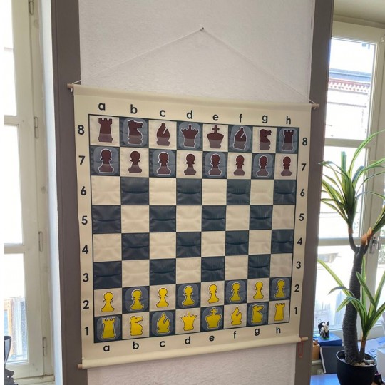 Jeu d'échecs mural XXl 100x100 cm Euro Schach international - 2