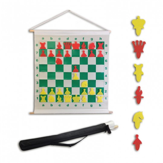 Jeu d'échecs démonstration mural 70x76 cm Euro Schach international - 1