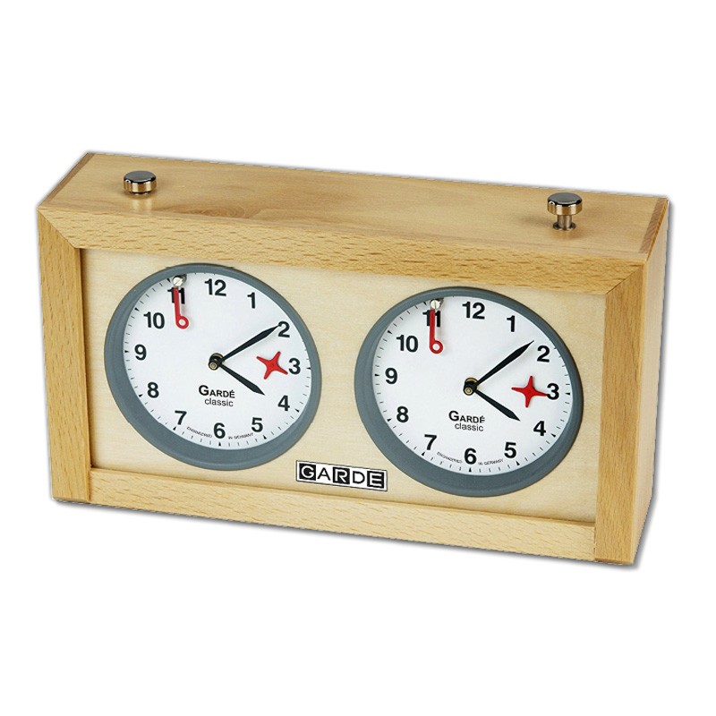 Boite de Horloge d'échecs Analogique en bois - GARDE classic
