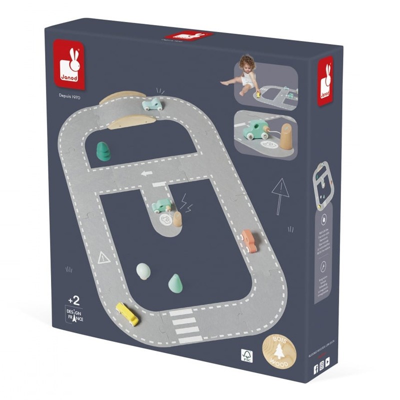 Circuit de voiture feutrine Bolid - Janod - Boutique BCD JEUX