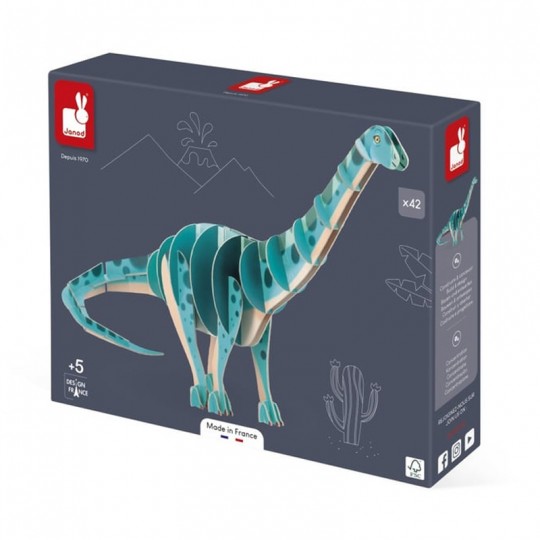 Puzzle en volume Dino : Le Diplodocus 42 pcs Janod - 1