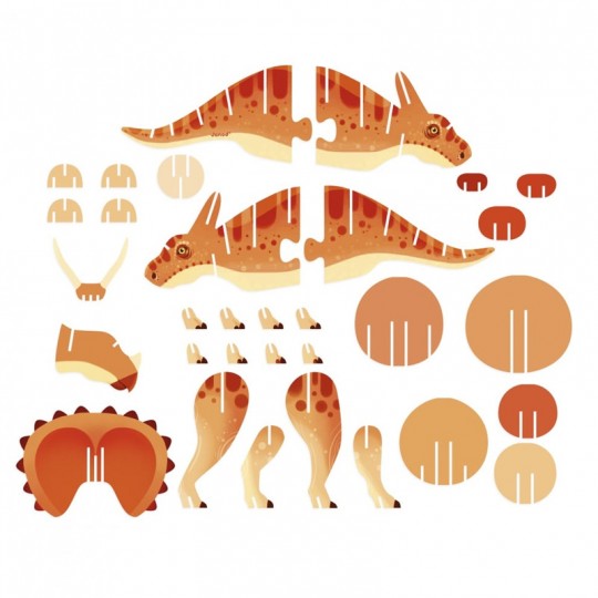 Puzzle en volume Dino : le Triceratops 32 pcs - Janod Janod - 3