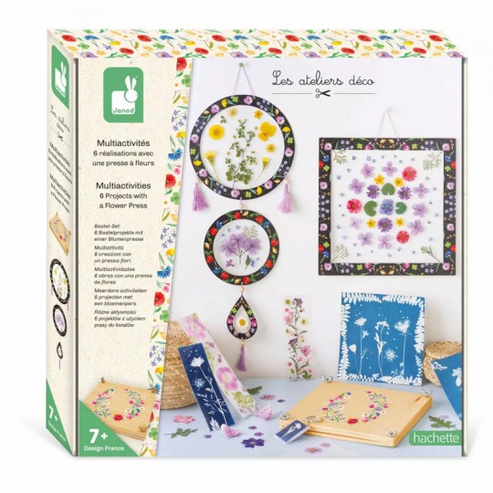 Coffret Multiactivités 6 réalisations avec une presse à fleurs : Les ateliers déco - Janod Janod - 2