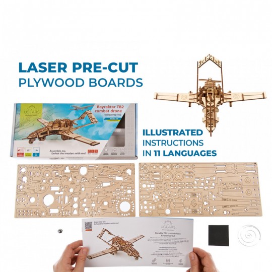 Bayraktar TB2 Ugears - Puzzle 3d en bois UGEARS - 3