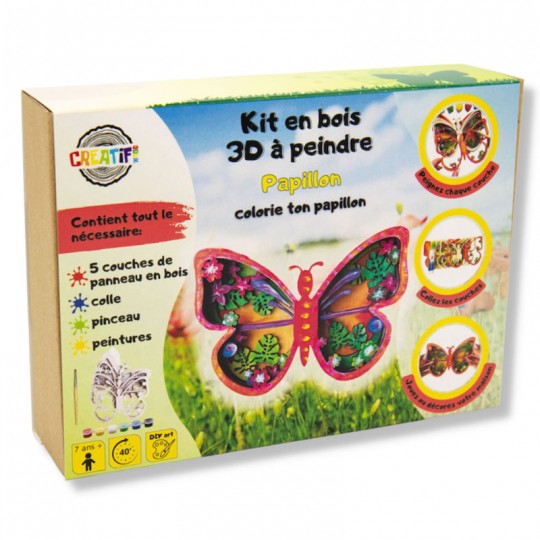 Kit en bois à peindre Papillon - Creatif Wood Creatif Puzzle - 1