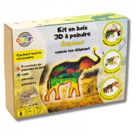 Kit en bois à peindre Éléphant - Creatif Wood Creatif Puzzle - 2