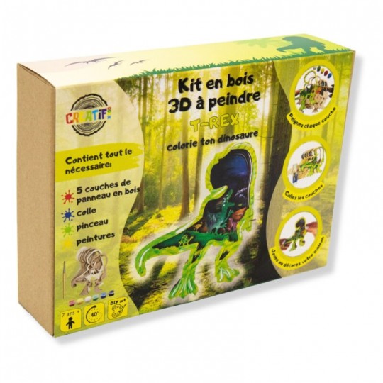 Kit en bois à peindre T-rex - Creatif Wood Creatif Puzzle - 2