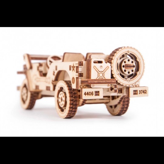 Mécanisme 3D en bois Jeep 4×4 SUV Militaire 72 pcs - Wood Trick Wood Trick - 4