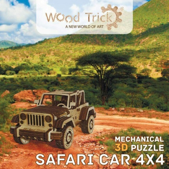 Mécanisme 3D en bois Safari Car 126 pcs - Wood Trick Wood Trick - 1