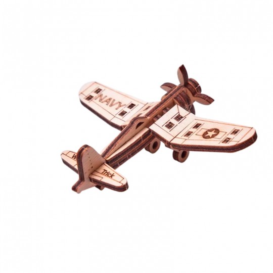 Mécanisme 3D en bois Avion Corsaire 15 pcs - Wood Trick Wood Trick - 3