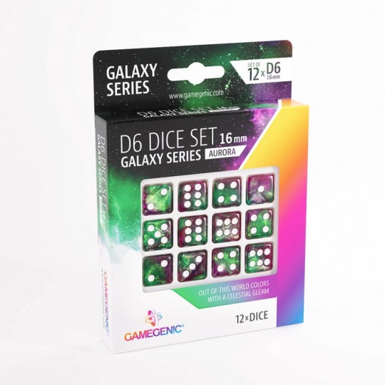 Galaxy Series Aurora - Set de 12 Dés de 6 Gamegenic - 1