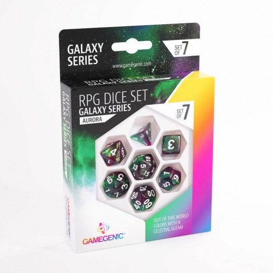Galaxy Series Aurora - Set de 7 Dés Gamegenic - 2