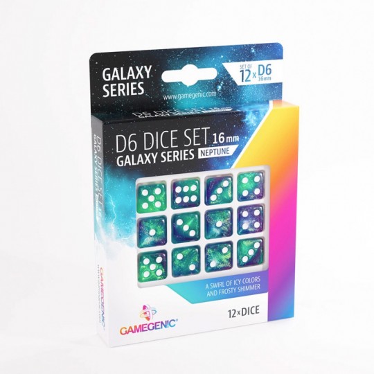 Galaxy Series Neptune - Set de 12 Dés de 6 Gamegenic - 2