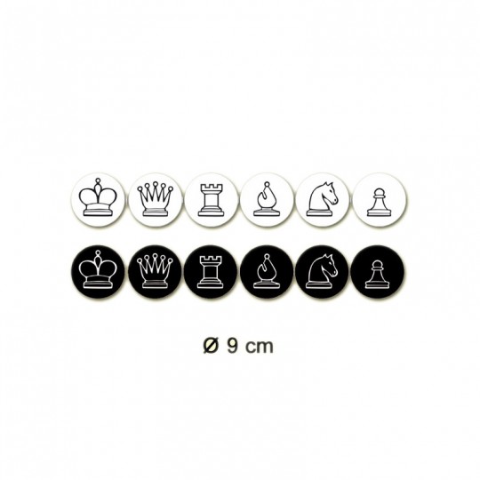 Échecs et dames d'extérieur - Dalles clipsables - 120cm Euro Schach international - 4