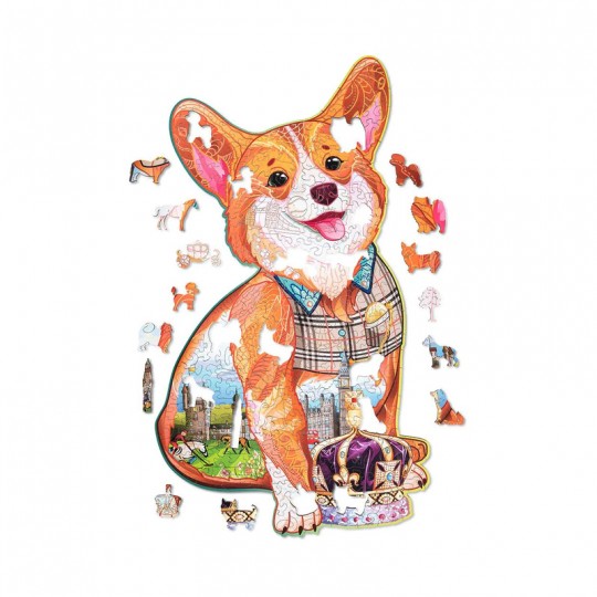 Puzzle en bois Corgi royal avec des strass 210 pcs - Wood Trick Wood Trick - 3