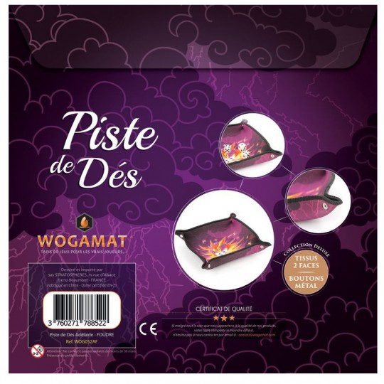 Piste de dés Adélaide Foudre (21 x 21 cm) Wogamat - 3