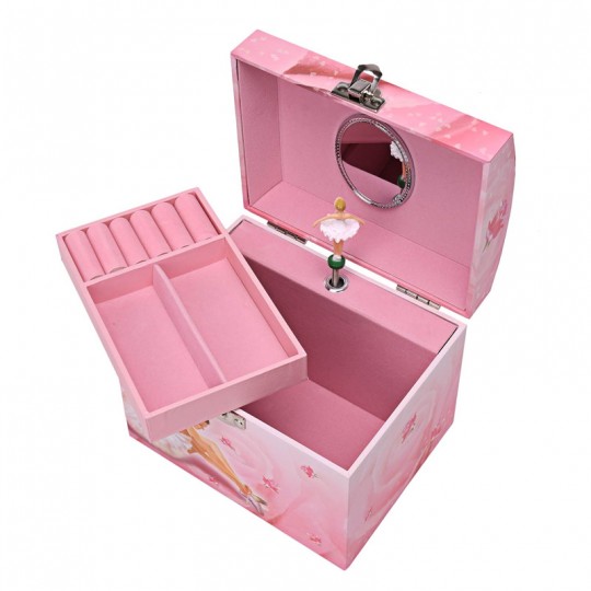 Grande Boite à Bijoux Musicale Phosphorescent Ballerine Vanity Case Rose - Trousselier Trousselier - 2