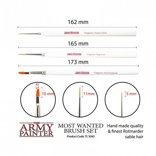 Set de 3 pinceaux utiles - Most Wanted Brush Set - Army Painter Army Painter - 3