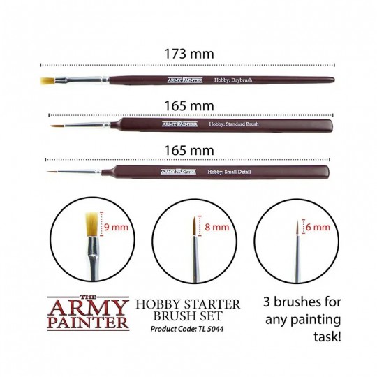 Set de 3 pinceaux débutant - Hobby Starter Brush Set - Army Painter Army Painter - 3