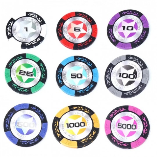Jetons Poker Crown 5000 14gr - Rouleau de 20 Jetons ARGILE Loisirs Nouveaux - 2