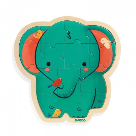 Puzzle Puzzlo Eléphant 14 pcs - Djeco Djeco - 1