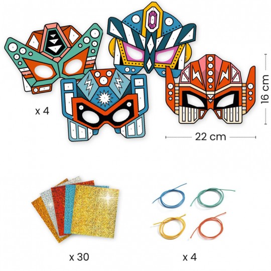 4 Masques à métalliser DIY : Super Robots - Djeco Djeco - 3