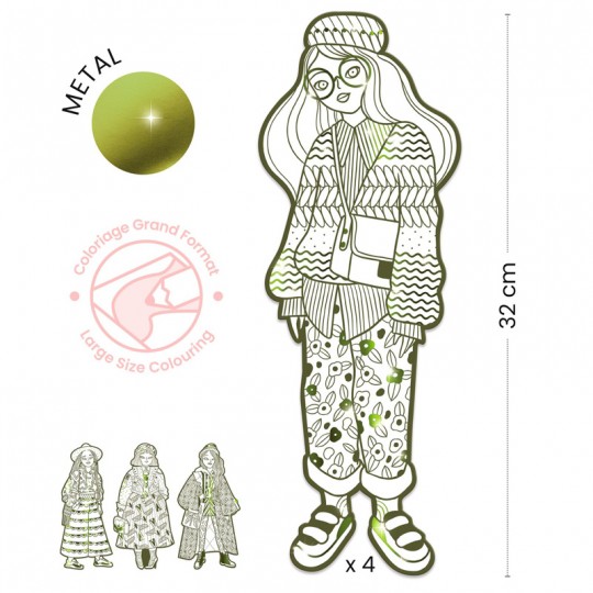 Coloriage Mode : Les Demoiselles Bowie & ses amies - Djeco Djeco - 2