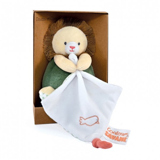 Peluche Lion beige avec doudou mouchoir 15 cm - Doudou et Compagnie Doudou et compagnie - 1